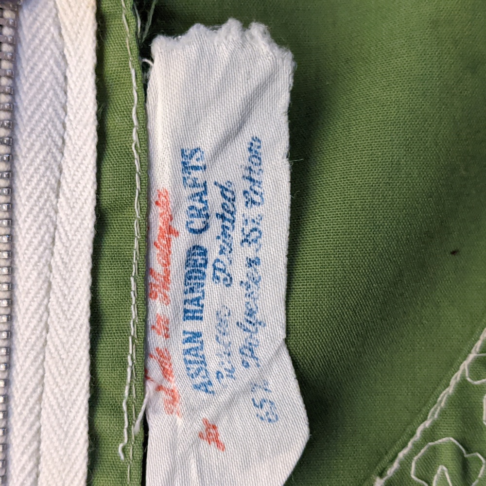 Vintage 1960's green embroidered and shortened kaftan - Picture 4 of 6